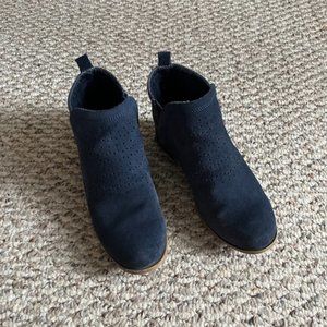 Toms Deia Perforated Navy Suede Booties